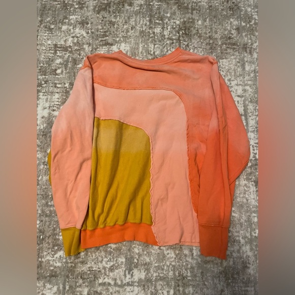 We The Free Shady Colorblock Crewneck Sweatshirt - Orange, Pink, Yellow size L - Picture 3 of 6